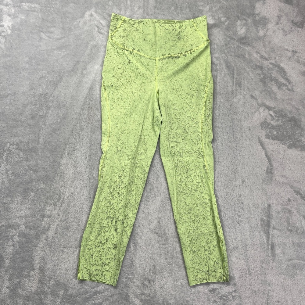 Lululemon leggings Womens 6 (25x23) Green Textured Lace Align Crop Activewear